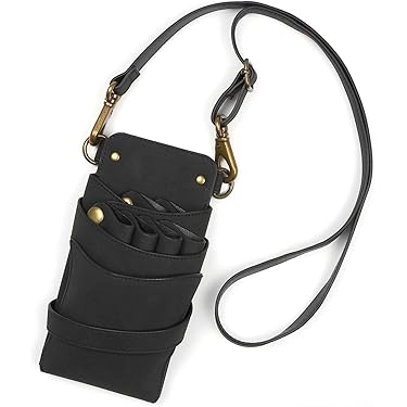 poyon♡+*;º。. 牛革ブラック、蝶型押しブラックの蓋付シザーケース シザーケース | Cutwig.jp | 人毛カットウィッグ、カット