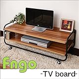 Fngo テレビ台兼テーブル ローテーブル ローボード テレビ台 幅105 デザイン ラック 収納家具 (ブラウン)