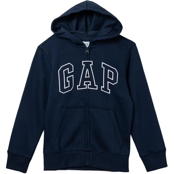ネイビー♡パーカー♡フードロゴ Amazon.co.jp: GAP ボーイズ ロゴ パーカー フード付き フルジップ