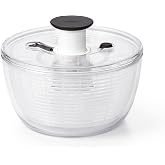 OXO 1045409BL Good Grips Little Salad & Herb Spinner Small | One-Handed Pump, Wash Greens, Beans, Fruits & Lettuce, Soft Grip