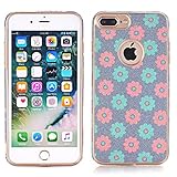iPhone 7 Plusキュートスマートフォンケース、　ElefanJソフトなスリムフォンカバー　簡素な花柄デザインスキン　衝撃吸収女子用ファッションケース　アイフォン 7　プラス5.5インチ専用保
