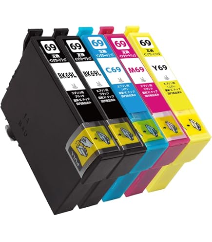 Amazon.co.jp: ICBK69 BK/ブラック 4本セット エプソン用 新互換インク