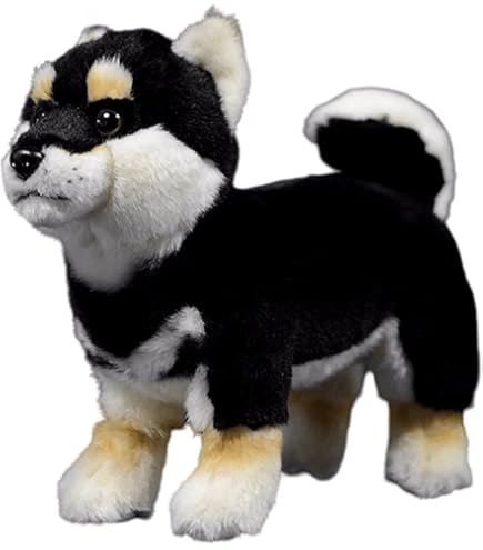 Amazon.co.jp: lilizzhoumax ブラック 柴犬 ぬいぐるみ リアルな犬の