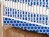 SheetWorld - Crib Skirt (28 x 52) - Royal Blue Honeycomb - Made In USA by sheetworld