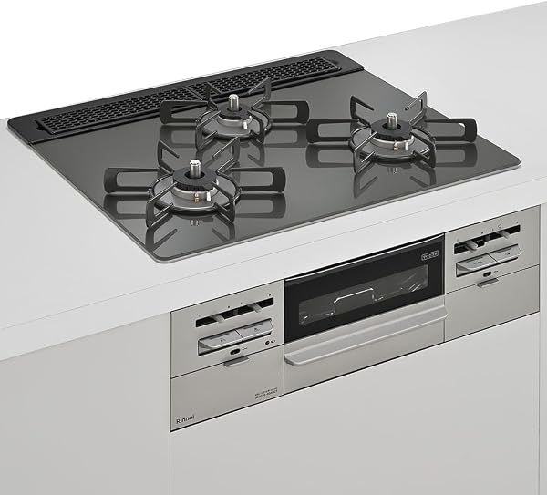 【工事費込み】 ビルトインコンロ リンナイ(Rinnai) The Basic Built-in ザ ベーシック 都市ガス 60cm幅タイプ(天板:ディープグレー) ES31W41T5RVW - 1