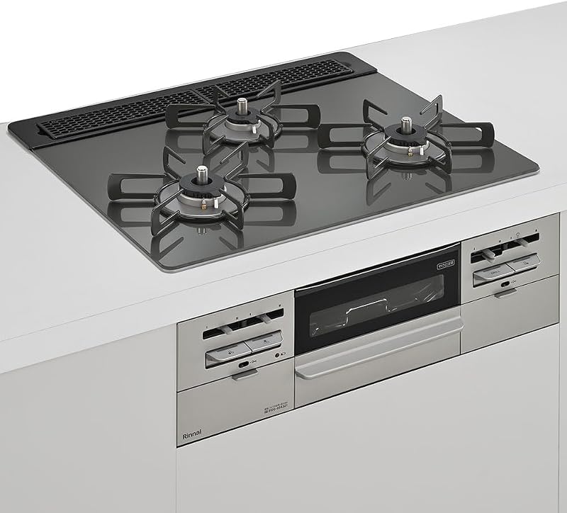【工事費込み】 ビルトインコンロ リンナイ(Rinnai) The Basic Built-in ザ ベーシック 都市ガス 60cm幅タイプ(天板:ディープグレー) ES31W41T5RVW