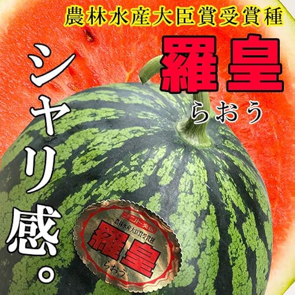 Amazon.co.jp: 北海道ふらの山部産 大玉スイカ「金色羅皇