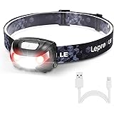 Lepro ヘッドライト 充電式 ledヘッドライト 釣り ヘッドランプ 登山 USB充電 白＆赤 ledライト 高輝度【明るさ150ルーメン/5つ点灯モード/3時間満充電/実用点灯30時間】 防水 照射角度調整可 軽量 キャンプ 散歩 アウトドア 