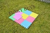 FunkyBuys?10pc Children's Kid's Soft EVA Foam Multicolors PLAIN Complete Set Interlocking Play Matti