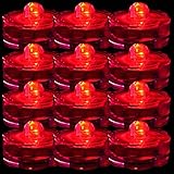 TDLTEK Waterproof submersible Led Lights Tea Lights For Wedding Party Decoration (12 Pieces Red)【クリス
