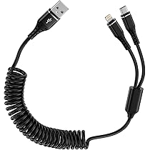 Berluti ベルルッティiPhone Lightning USB充電ケーブル Amazon.co.jp: Bioonis 2in1充電ケーブル コイル式USB lightning