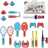 YaPanda【18 in 1セット】Nintendo Switch Sports(ニンテンドースイッチスポーツ) アクセサリー 体感ゲーム バンドル 対戦実装 Joy-Conグリップ 没入感体験 Joy-Conグリップ用アクセサリ アタッチメント 