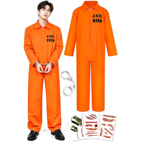 Amazon.co.jp: [Apparlxer] 囚人服 コスプレ オレンジ 囚人 仮装 囚人