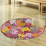 nalahomeqqサイケデリックDecorコレクションCats WithコスチュームBow TiesユーモアKitty動物ChildishスケッチスタイルIllustrationポリエステルファブリ