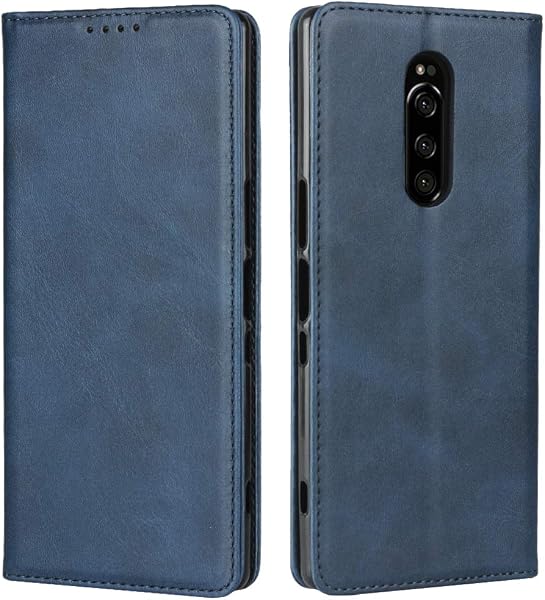 Sony Xperia 1 SO-03L SOV40 Case Folio Cover Zouzt Synthetic Leather Wallet Type Card Storage Magnet Belt Free Stand Folio Durable 5 Colors Deep Blue - 1
