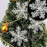 Malloom 30pcsクリスマスツリーHangingスノーフレーク装飾ホワイトスノーフレークorngament