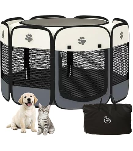 Amazon | [JUI3N] 110*85*59 犬ケージ 折りたたみ ペットサークル 軽量