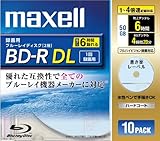 maxell 録画用 BD-R 50GB 4倍速対応 書き楽レーベル(ノンプリンタブル) ブルー 10枚入 BR50VSKB.10S
