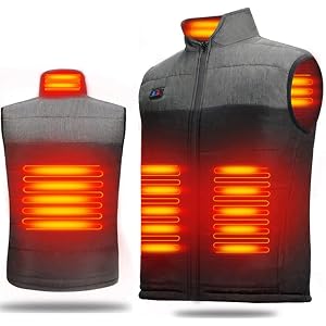 LECDDL 加熱ベスト ヒートジャケット 加熱服 USB充電式電熱ベスト ダブルスイッチ 前後独立温度設定可能 3段階…