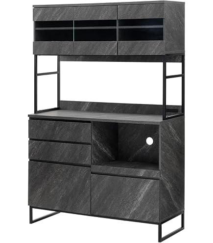 Amazon｜ぼん家具 キッチンボード ハイタイプ 幅120cm キッチン