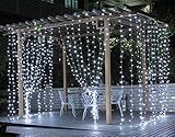 Curtain Lights, SurLight 9.8ft*9.8ft 304LEDs Window Icicle Lights with 8 Lighting Modes, Linkable De