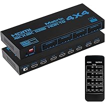 Amazon | HDMIマトリックス 4入力4出力 4K@60Hz HDR対応 HDMI