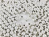 メタルビーズ 4mm 500個 シルバー 白銀 スペーサー アクセサリー パーツ 金具 (AP0704)