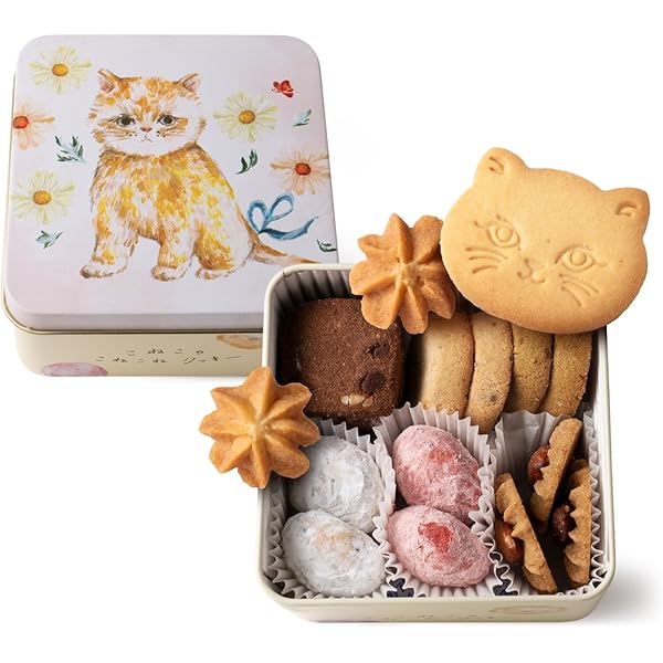 Amazon.co.jp: こねこのこねこねクッキー缶 mini Flower : 食品