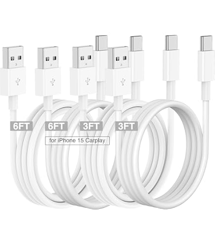 Amazon.co.jp: [MFi認証] iPhone 16用カープレイケーブル 2本パック 3