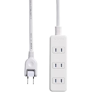 エレコム 電源タップ ほこり防止シャッター付き 配線しやすい180°スイングプラグ 4個口 3m ホワイト T-ST02…