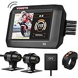 VSYSTO バイク用ドライブレコーダー 前後カメラ 防水 1080PフルHD SONY製センサー HDR機能 夜間撮影 200万画素 WiFi GPS搭載 3インチ 130°広角 ストップウォッチ機能 超速警報 エンジンON/OFF 高速録画 上書