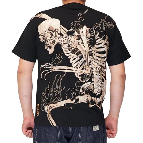 Amazon | [絡繰魂] からくり魂 粋 クルーネック 長袖Tシャツ 竜 牡丹