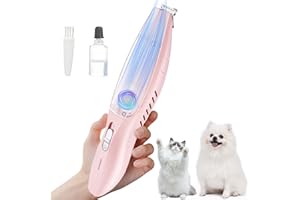 ペットバリカン 犬用 猫用｜バキュームクリーナー付きペットシェーバー｜足・肉球・耳・顔・おしり周り｜細部までこだわった｜ホームグルーミング、犬・猫・小動物に最適｜軽量・低騒音・低振動 USB充電式、2スピードコントロール付き