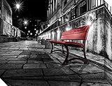 キャンバスアートギャラリーラップ' Nightベンチ' by L outchill Size: 22 x 17 (Approx) ブラック 3983339