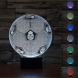 3d Real Madrid Football LED USBナイトライトランプ夜間ライトタッチテーブルデスクOptical Illusionランプ7色変更ライトホーム装飾クリスマス誕生日ギフト