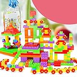 junda　高品質　子供　知育玩具　カラー立体3D木製のシミュレーションモデル　DIY木製小屋　積み木　知育玩具セット　子供 知育玩具　誕生日お祝いプレゼント