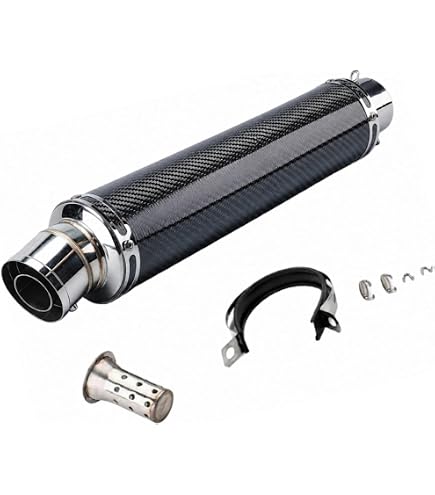 Amazon | 汎用! 60.5MM カーボン CARBON サイレンサー マフラー (450MM