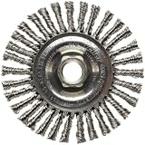 Weiler Dualife Narrow Face Wire Wheel Brush, Threaded Hole, Stainless Steel 302, Stringer Knotted, 4