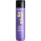 MATRIX Total Results So Silver Color Depositing Purple Shampoo For Neutralizing Yellow Tones | Tones Blonde & Silver Hair | F