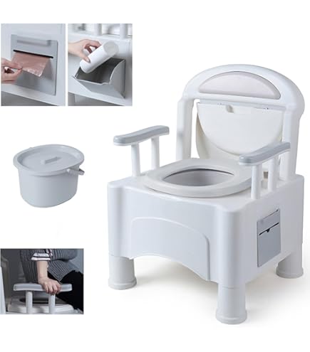 ウチエ ポータブルトイレ アームレスト付き Amazon.co.jp: 大人のおまる、高齢者用アームレスト付きトイレ