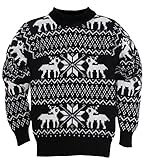 (コ-ランド) Co-land キッズ ニットセーター ベビー服 男の子 女の子 丸首 長袖 シカ柄 子供服 こども 男女児 プルオーバー 秋冬トップス カジュアル ブラック 110