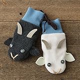 kubomi/白やぎ黒やぎミトン ブルー M