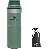 【ギフトバッグ付き】STANLEY(スタンレー) クラシック真空ワンハンドマグII 0.47L グリーン 水筒 保温 保冷 ステンレスボトル ウォーターボトル ワンタッチ 食洗機対応 保証 (日本正規品)
