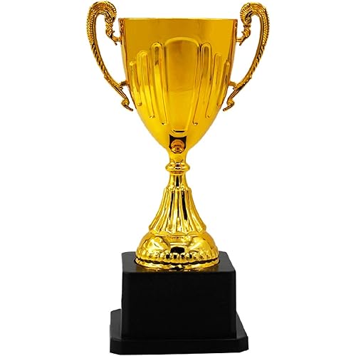 RYOHIN Lab.(良品ラボ) トロフィー カップ ゴールド 金色 スポーツ 大会 ゴルフ コンペ 賞品 記念品 全長約20cm (角型台座・1個)