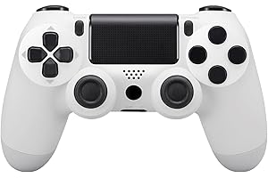 Wireless Controller for PS-4,Compatible with P-S4/Pro/Slim/PC Bluetooth Controller,Dual Vibration,Touch Panel, 3.5mm Audio Jack,Six-Axis Joystick(white)