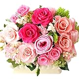 Azurosa(アズローザ) プリザーブドフラワー ギフト枯れない花 バラ アジサイ ヘデラ アイビー クリスパム アジサイ ピトスフォラム