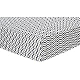 Trend Lab Chevron Deluxe Flannel Fitted Crib Sheet, Navy and Gray by Trend Lab