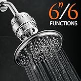 hotelspaã 'â ultra-luxury 6設定6インチ降雨シャワーヘッド、ユニバーサル高パフォーマンス2ステージKDF / CAGシャワーフィルタを使い捨てカートリッジ(プレミアムクローム