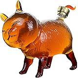 ウイスキーデキャンター、鉛フリーガラスキャットウイスキーボトル、750ML酒デキャンター、密封されたワインストッパー付き、ウイスキー、スコッチ、スピリッツ、ワイン、ウォッカ用