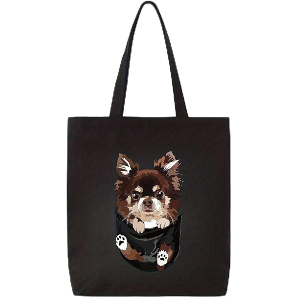 Amazon.co.jp: [Taka Shirt] チワワ THE DOG FACE 犬トートバッグ 黒犬